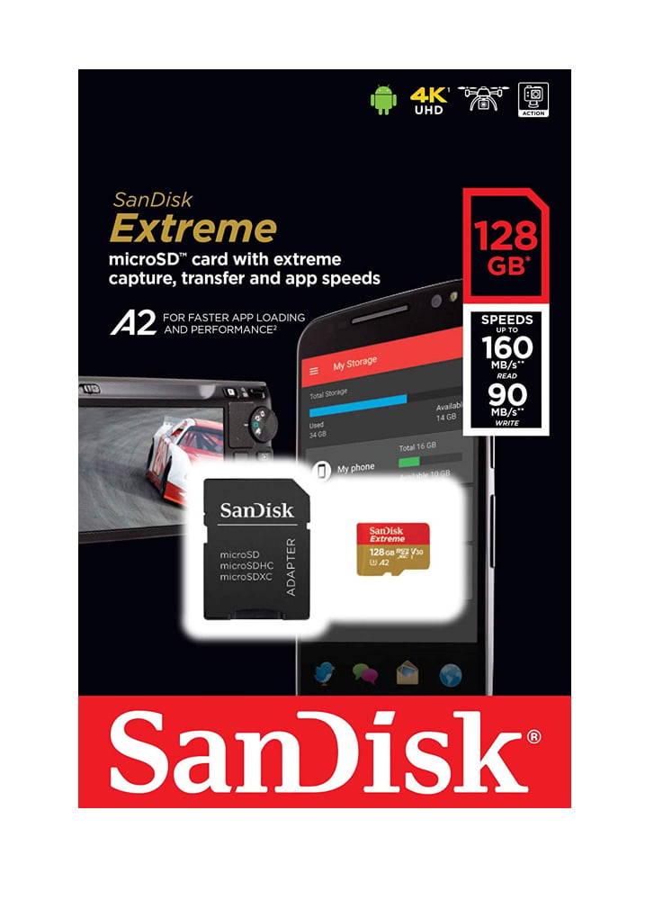 SanDisk Extreme 64/128/256 GB microSDXC A2 Memory Card