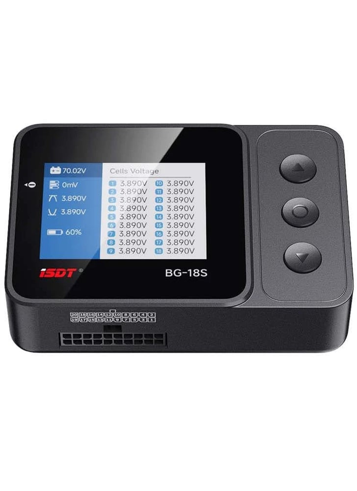 ISDT BG-18S Smart Battery Checker & Cell Monitor (12–18S, 10–90V)
