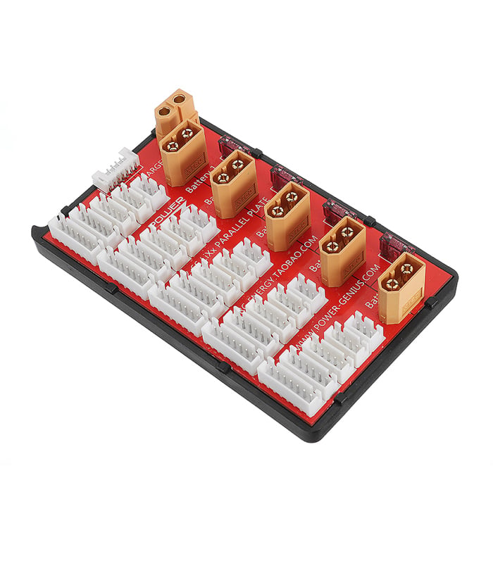 Power-Genius XT60 Fused Parallel Charging Board 2-6S JST-XH
