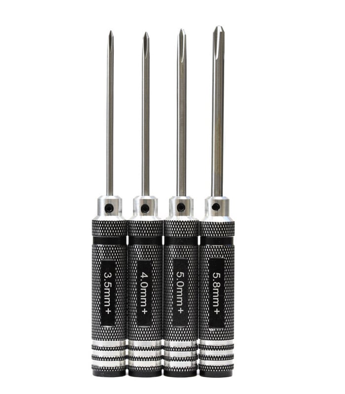 Phillips Screwdrivers Set 4pcs – 3.5, 4.0, 5.0 & 5.8mm