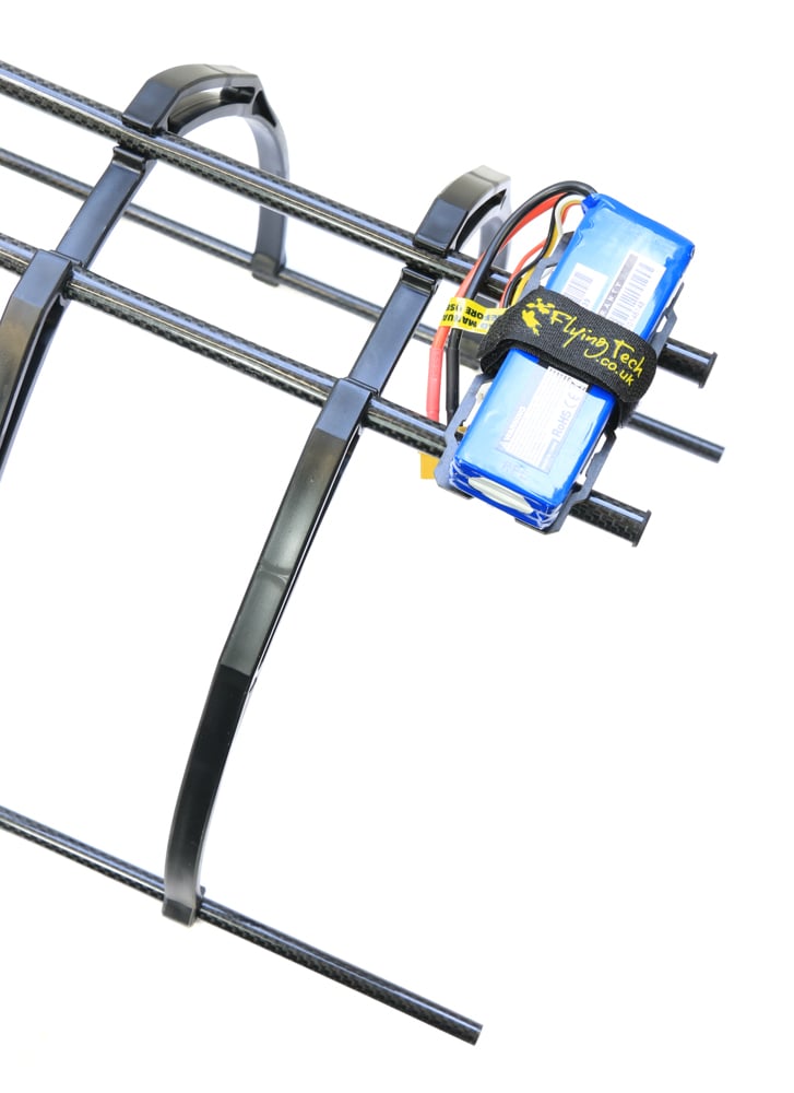 Small Carbon Fibre 2-4s Battery Mount with 10mm Tube Clamps