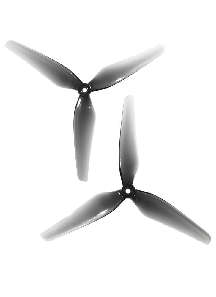 HQProps 8×4 Durable Tri-Blade Propellers Light Grey (1CW+1CCW)