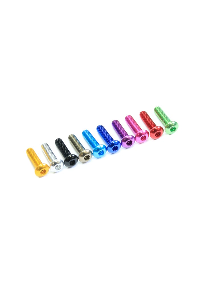 M3 Aluminium Anodised Button Head Screws 6-12mm