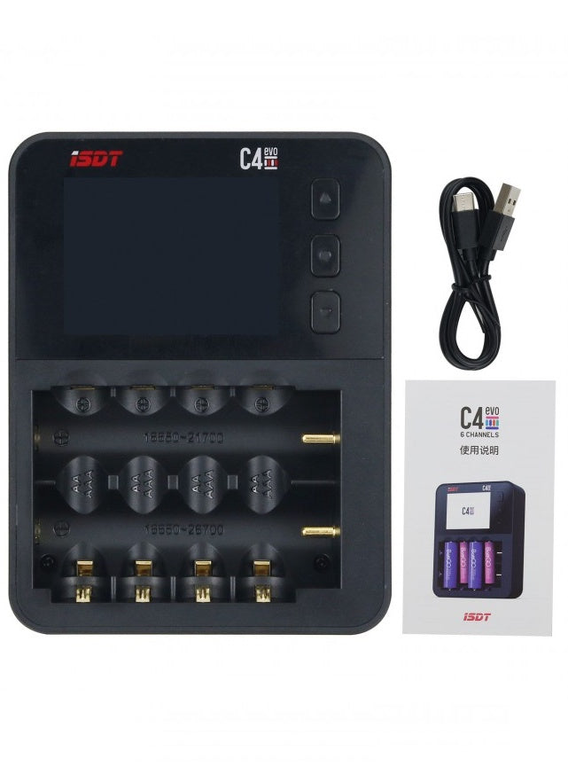 iSDT C4 EVO Smart Battery Charger for AA, AAA, 18650