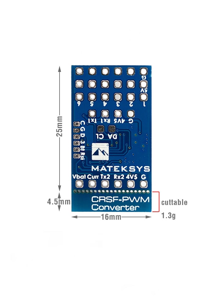 Matek CRSF To 6CH PWM Converter (CRSF-PWM-6)