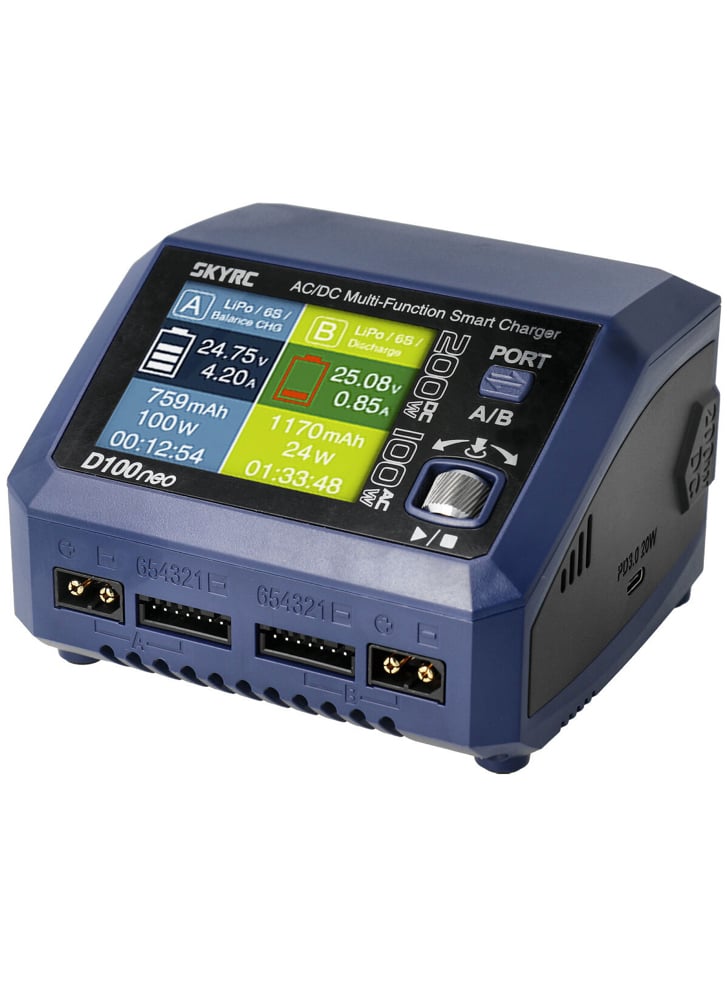 SkyRC D100 Neo 100W AC/DC Dual Channel Battery Charger