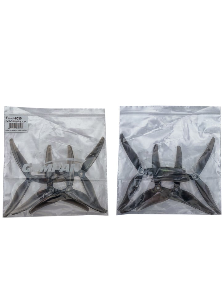 Gemfan Freestyle 6030 Tri-Blade 6″ Propellers Midnight Grey