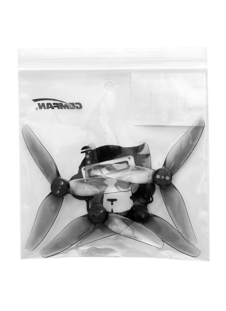 Gemfan Hurricane 3020 Tri-Blade Props T-mount 1.5mm Clear Gray