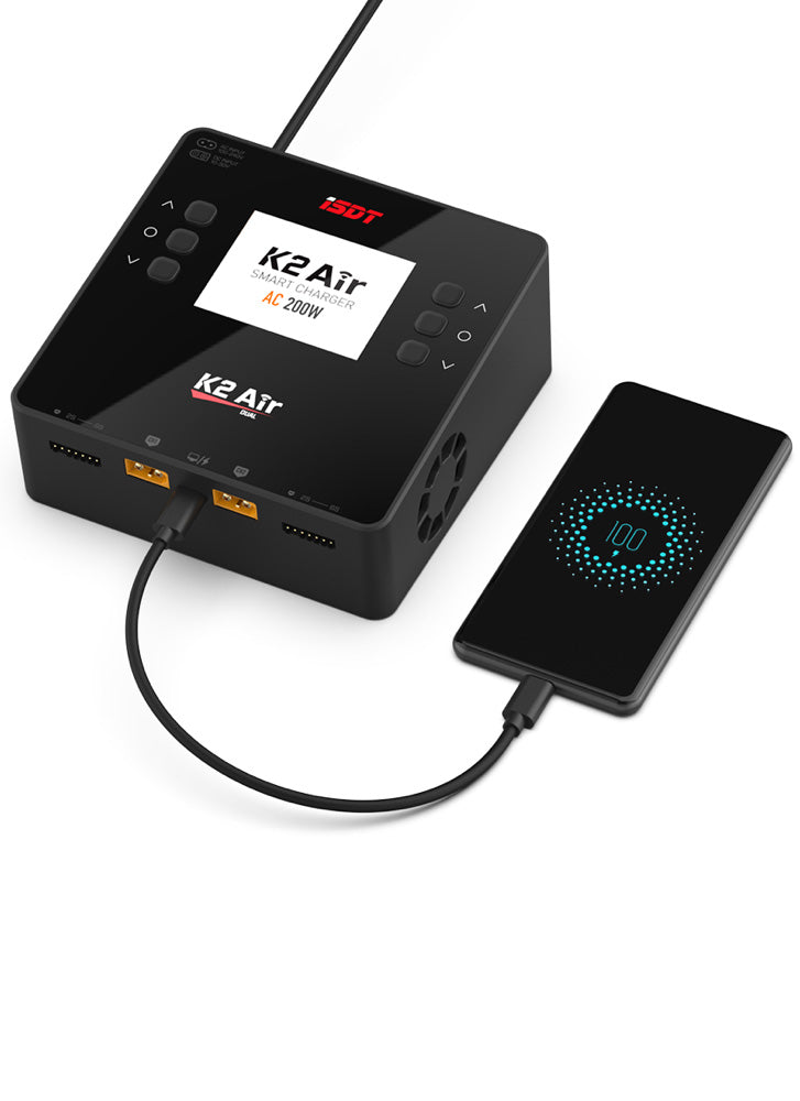 ISDT K2 Air Dual Port 1~6S AC200W / DC500W Smart Charger