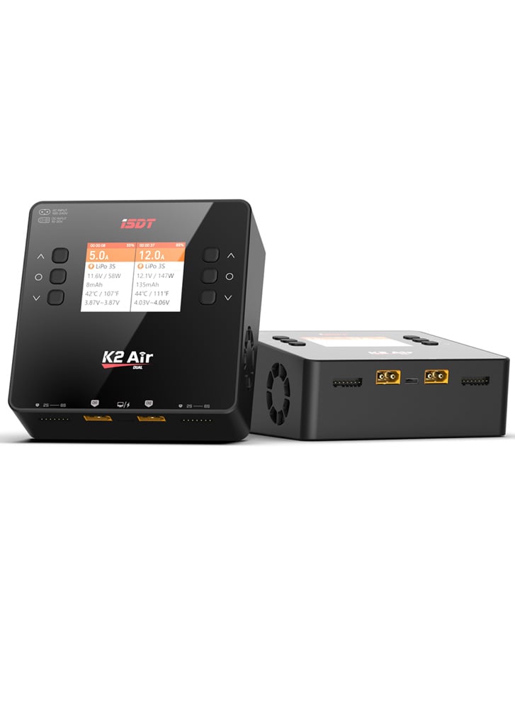 ISDT K2 Air Dual Port 1~6S AC200W / DC500W Smart Charger