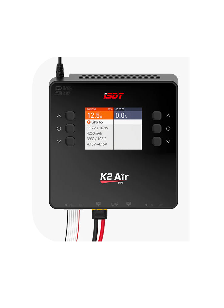 ISDT K2 Air Dual Port 1~6S AC200W / DC500W Smart Charger