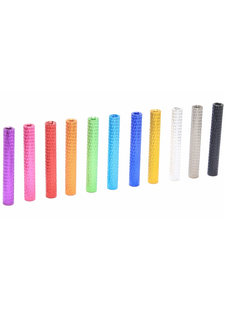 M3 Anodised Aluminium Alloy Threaded Spacer Fully Knurled