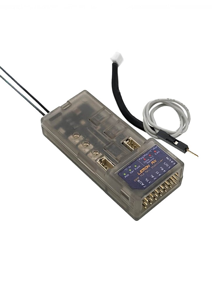 Lemon Rx DSMP 7 Channel Telemetry Stabilizer Receiver with Voltage Probe (LM0086VP)