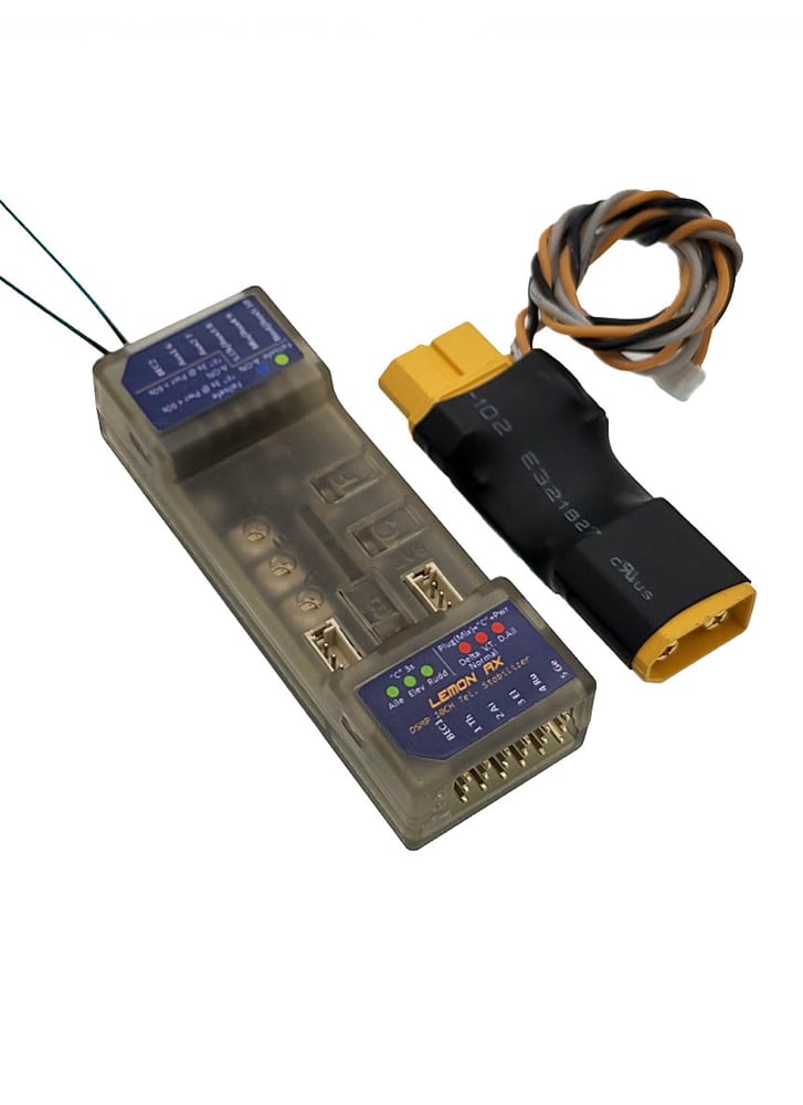 Lemon Rx DSMP 10 Channel Telemetry Stabilizer Receiver with XT60 Energy Meter (LM0087XT60)