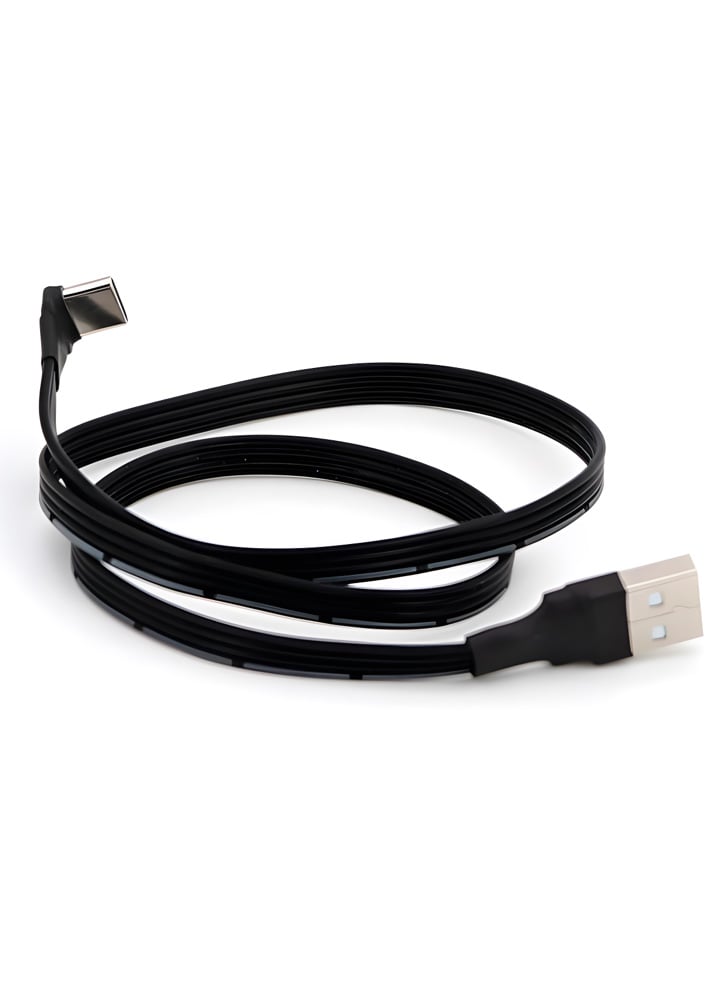 TBS Low-Profile 90 Degree USB Type-C to USB-A Male Data Cable – 50CM