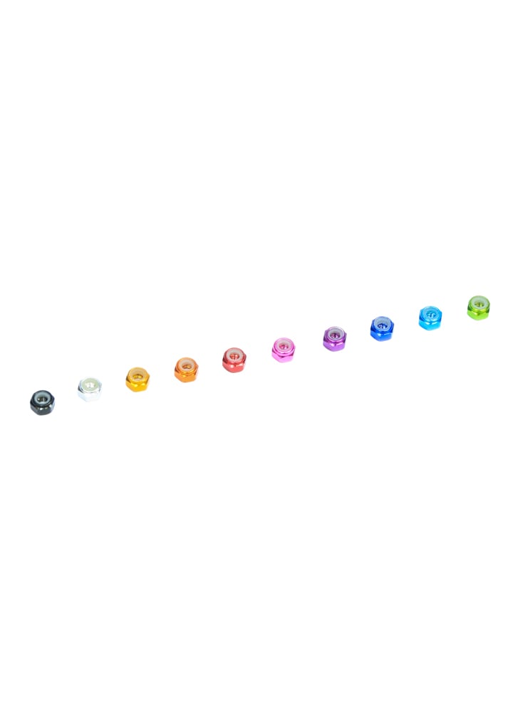 M3 Aluminium Anodised Hexagonal Lock Nut – CW (1pc)