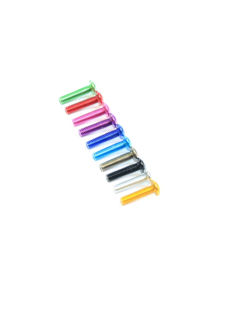 M3 Aluminium Anodised Button Head Screws 6-12mm