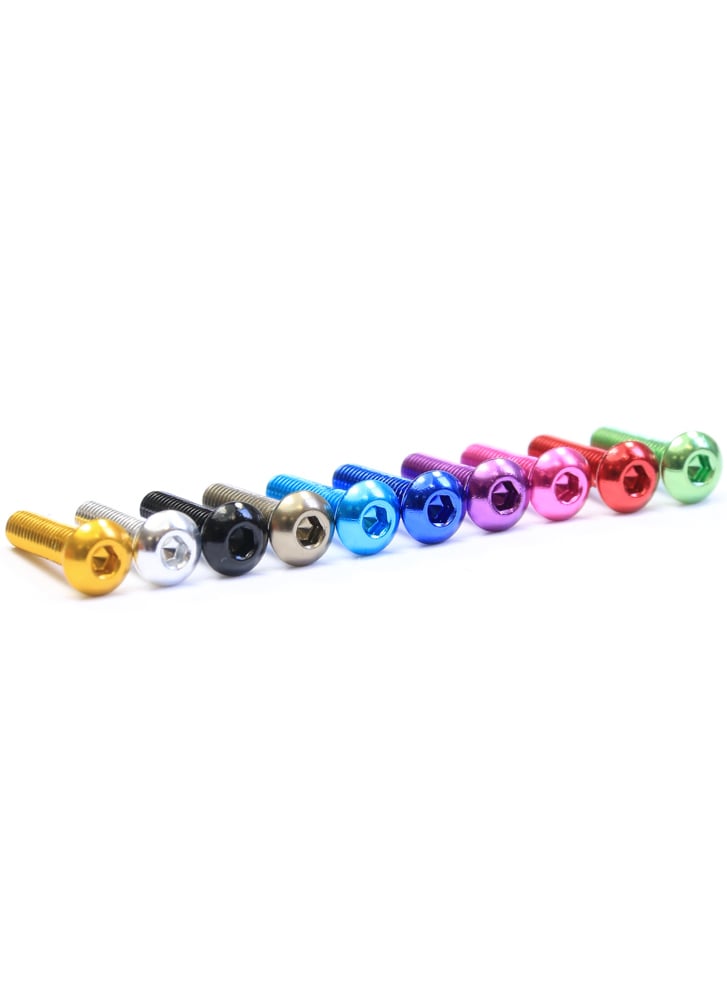 M3 Aluminium Anodised Button Head Screws 6-12mm