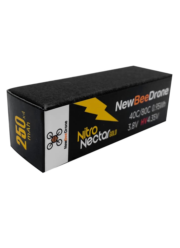 NewBeeDrone Nitro Nectar Gold 250mAh 1S HV LiPo Battery JST-PH2 (Pack of 4)