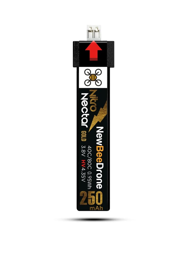 NewBeeDrone Nitro Nectar Gold 250mAh 1S HV LiPo Battery JST-PH2 (Pack of 4)