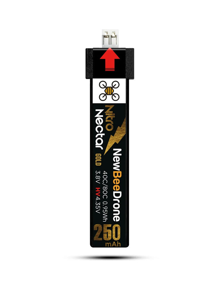 NewBeeDrone Nitro Nectar Gold 300mAh 1S HV LiPo Battery JST-PH2 (Pack of 4)