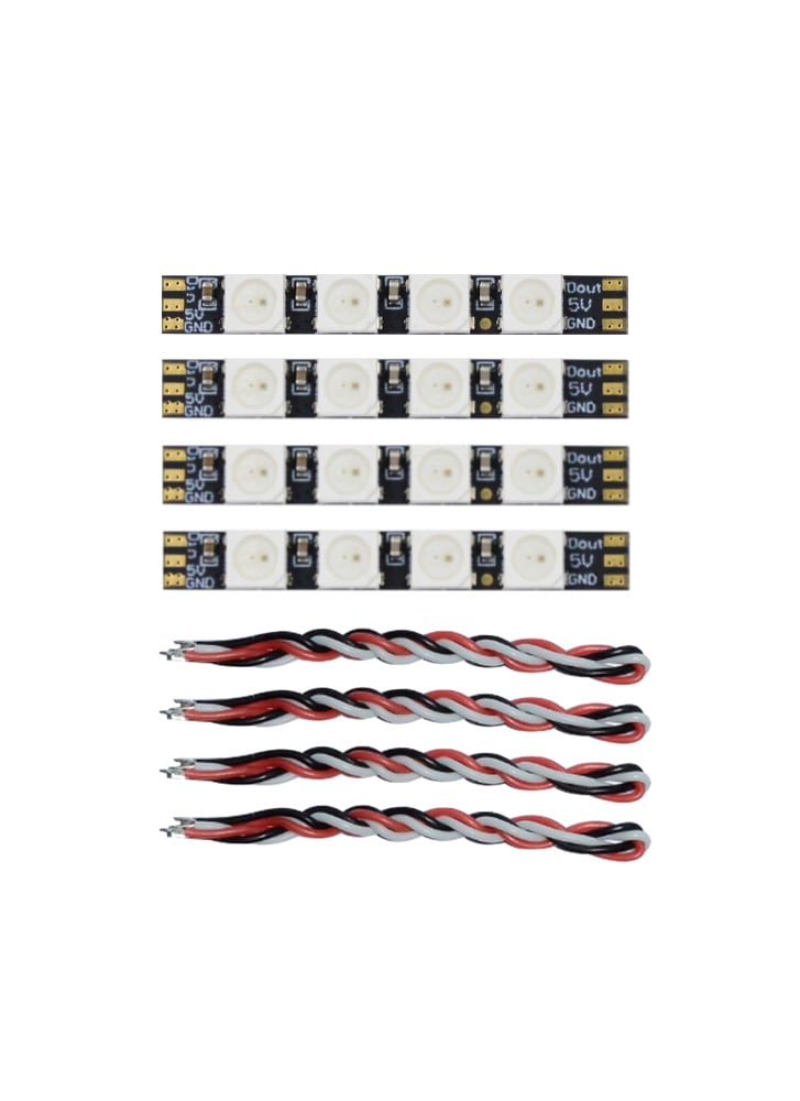 PandaRC WS2812 Programmable RGB LED (4 Pack with Cables)