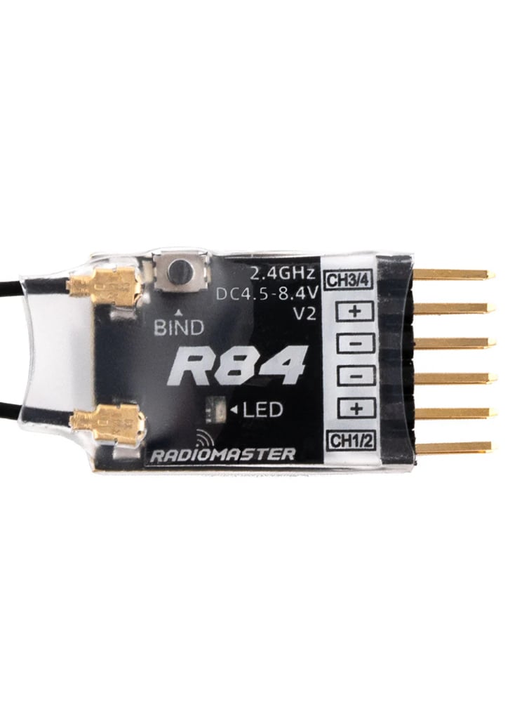 RadioMaster R Series R84 V2 4 Channel Receiver – D8, D16 & SFHSS Compatible