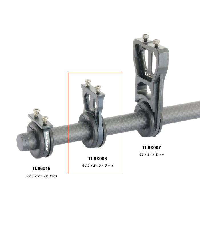Tarot 10-12mm Lengthened Tube Clamp with Shock Absorbing Rubber Damper – 2Pcs TL8X006