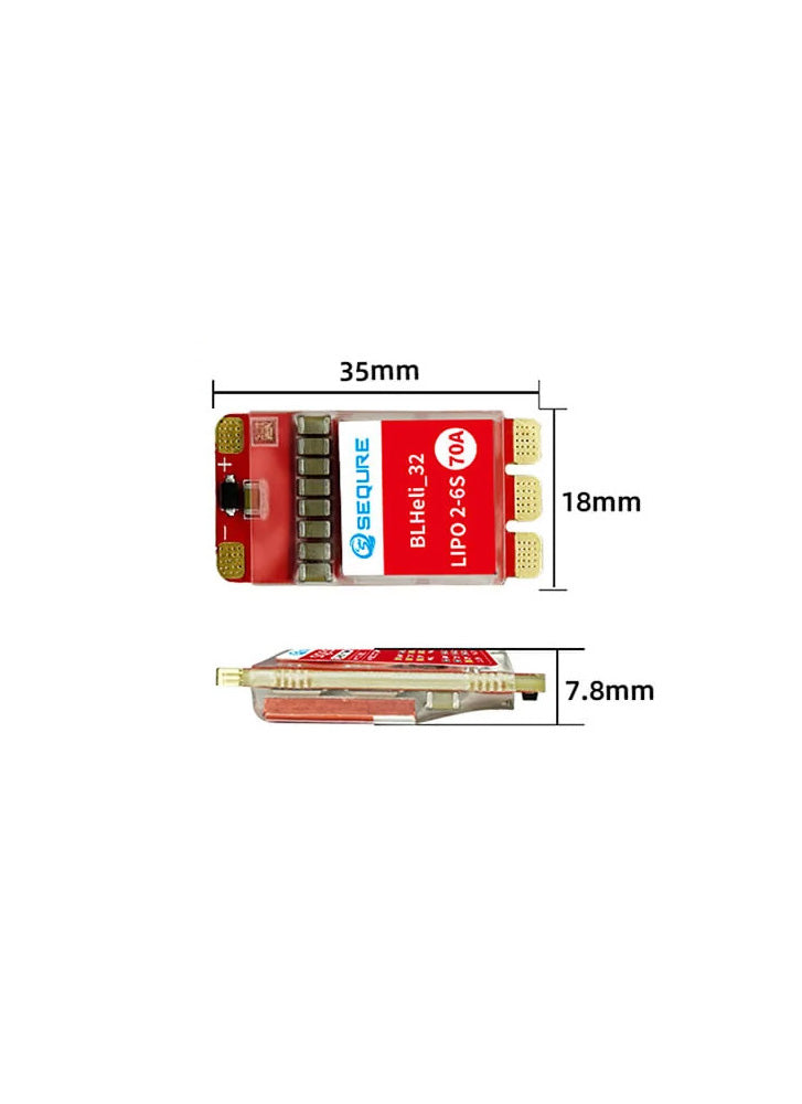 Sequre SQESC 2670 BLHeli_32 / AM32 Brushless 70A ESC 2-6S
