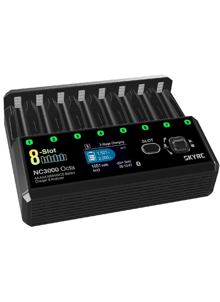 SkyRC NC3000 Octa 8 Slot AA/AAA NiMH & NiCD Battery Charger & Analyzer