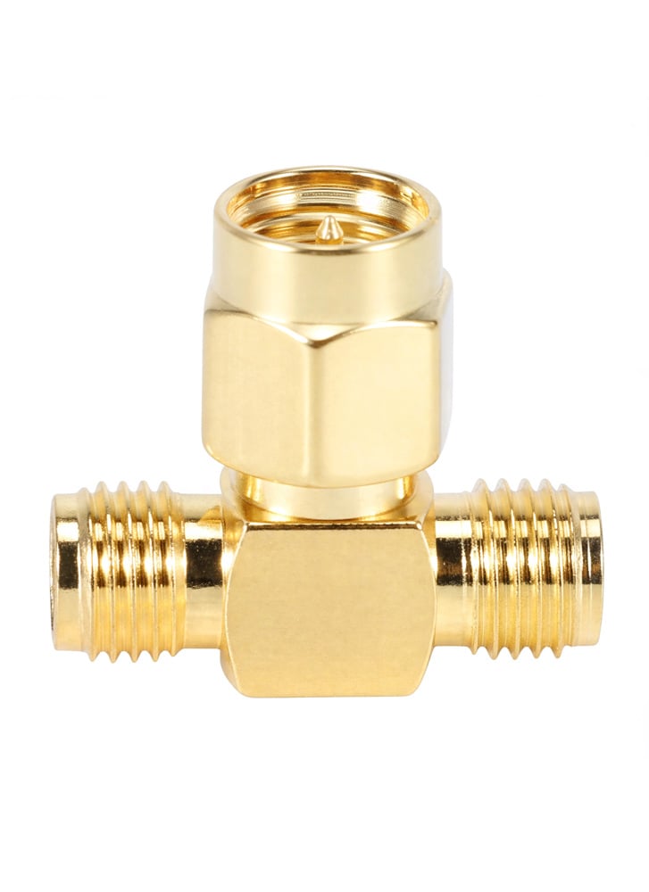 SMA / RP-SMA 3-Way T RF Coax Adapter Splitter Joiner