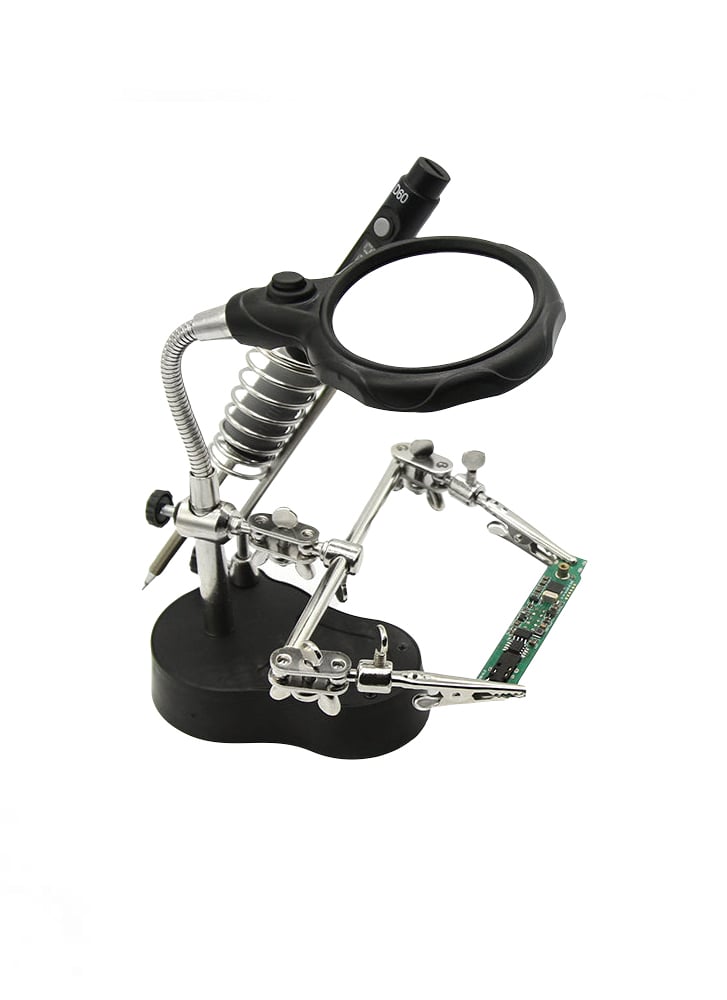 Helping Hands with LED Light, Magnifying Glass & Iron Holder