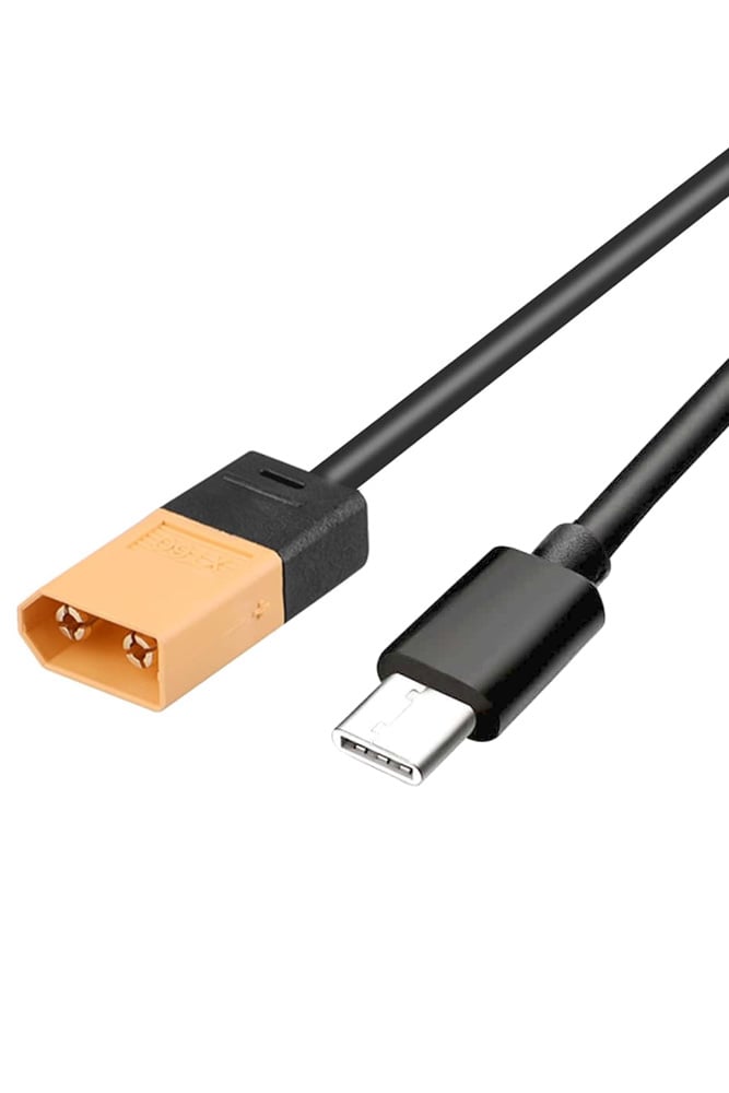 Male XT60 to USB-C to Power Cable