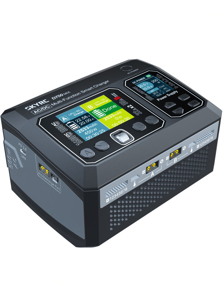 SkyRC D750 MIX Dual-Channel AC/DC Smart Charger & Power Supply