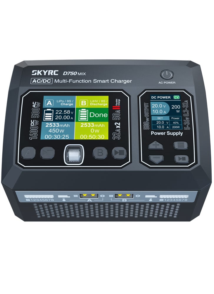 SkyRC D750 MIX Dual-Channel AC/DC Smart Charger & Power Supply