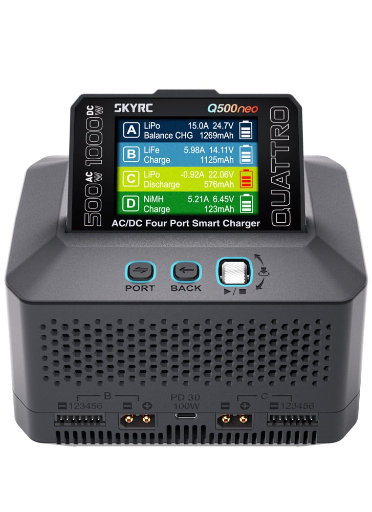 SkyRC Q500neo AC/DC 4-Port Charger 1-6S (XT60)