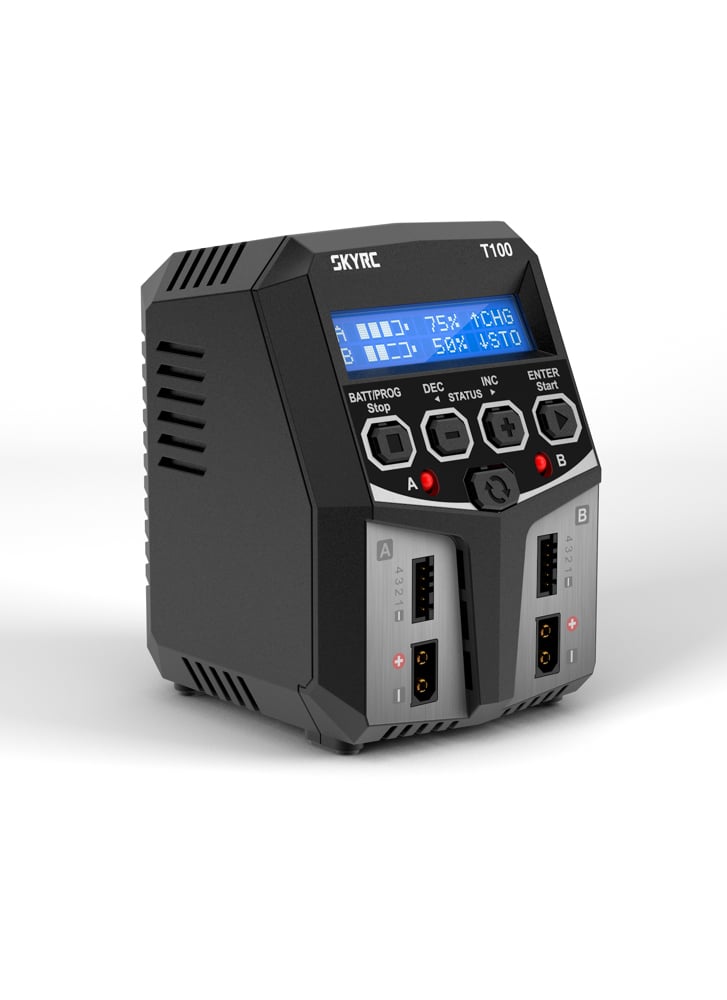 SkyRC T100 Dual Output AC Charger 50W(X2) 5A 2-4S