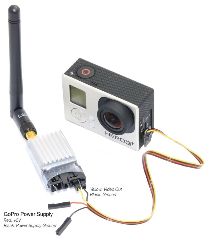 Super Slim GoPro Hero 3 AV Out / Power Cable for FPV