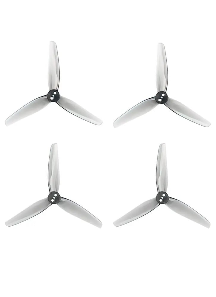HQProps T3.5x2x3 Tri-Blade Propellers (1.5mm Shaft) – Grey