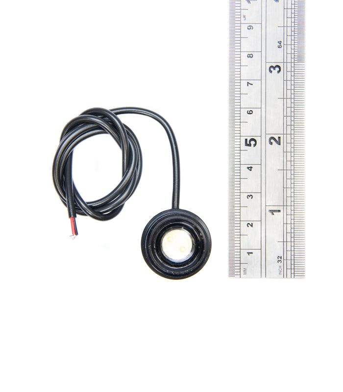 Super Bright 12V (3S) LED with Dia 25mm Metal Housing, Lens & Long Wire