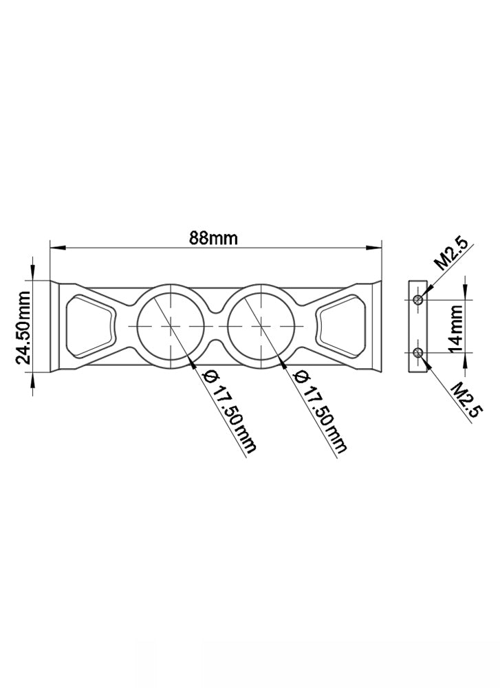 Tarot Metal Mount / Battery Plate Under Hanger Extension