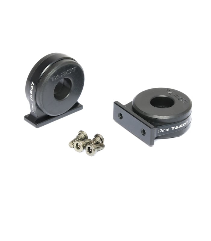 Tarot Aluminium Tube Clamp with Shock Absorbing Rubber Damper 12mm – 2Pcs TL96016