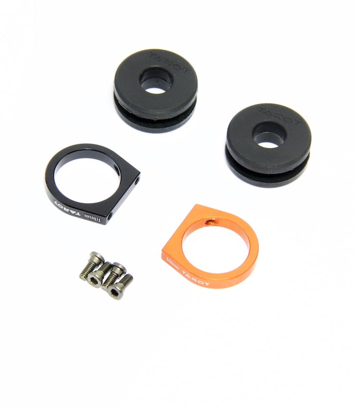 Tarot Aluminium Tube Clamp with Shock Absorbing Rubber Damper 10mm – 2Pcs TL68B10