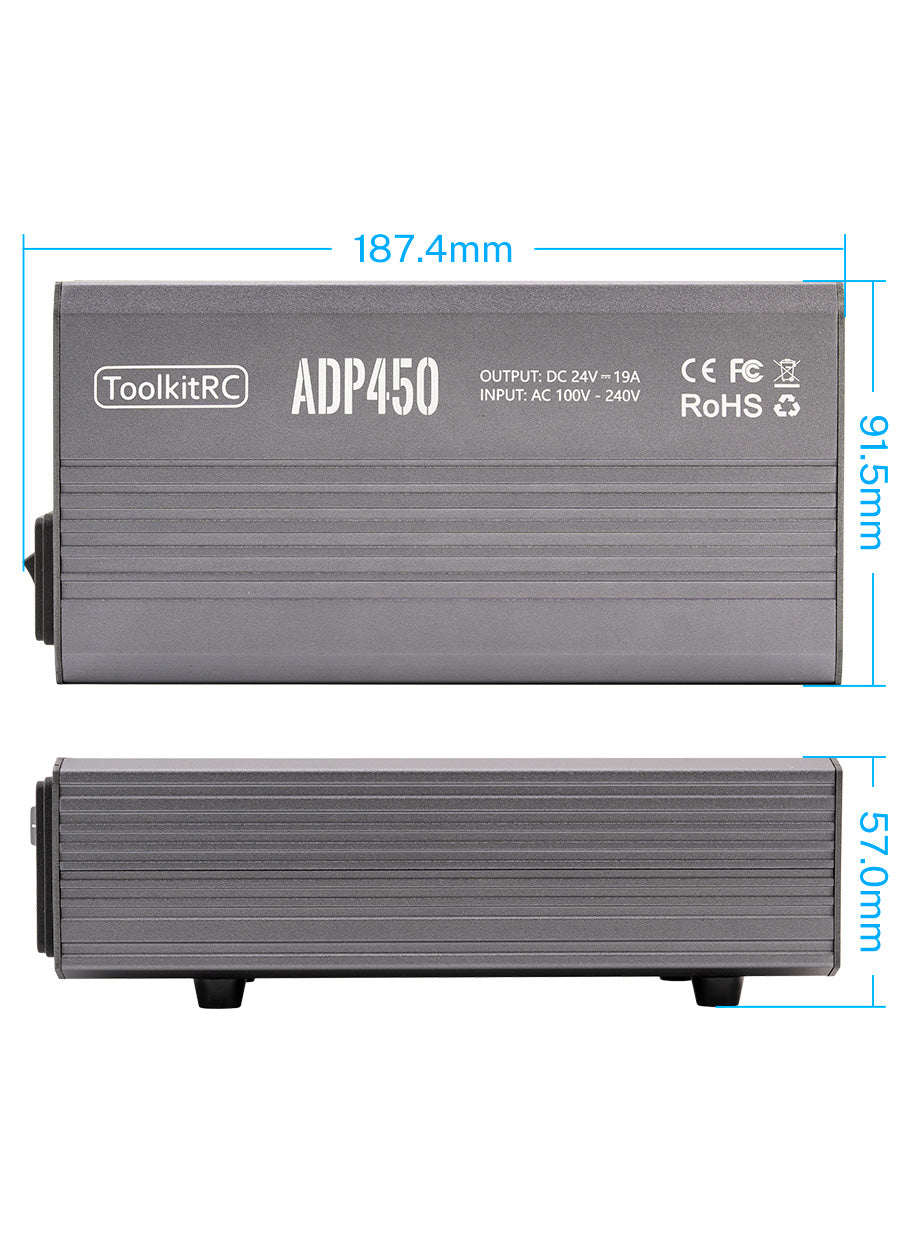 ToolKitRC ADP450 450W 24V 19A Power Supply with XT60 Output (UK Plug)