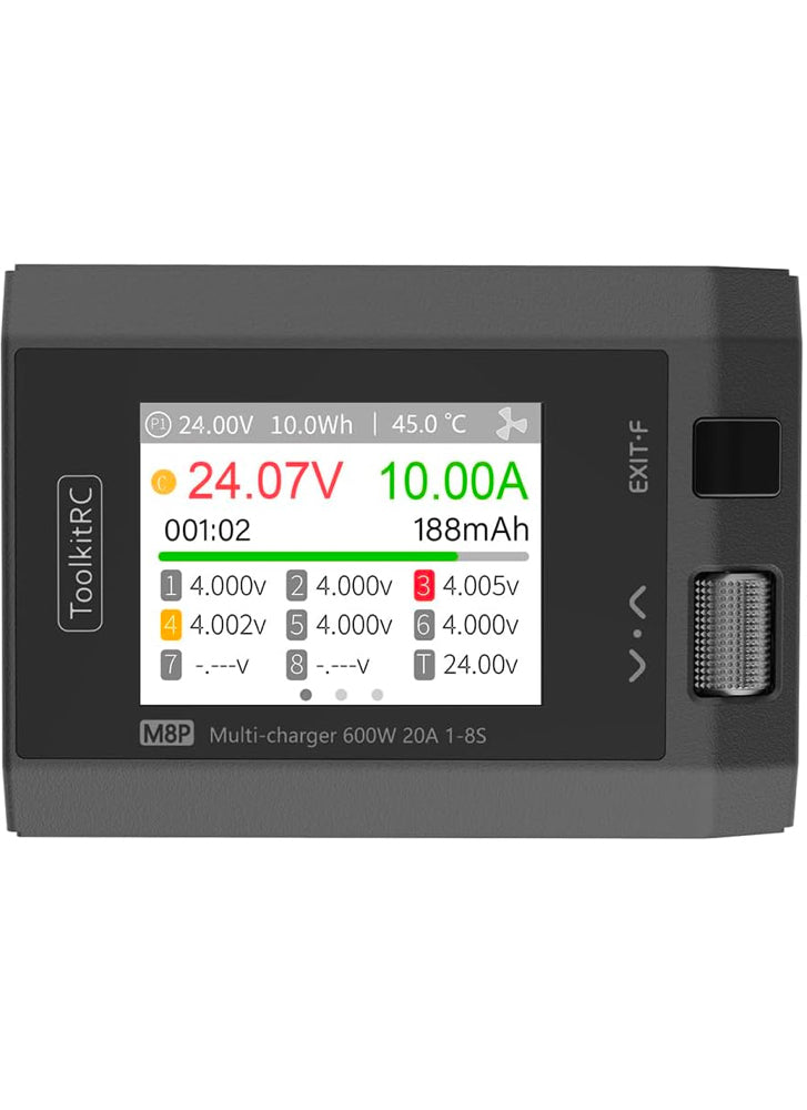 ToolkitRC M8P 600W 25A Charger, Cell Checker, Servo Tester, Signal Tester
