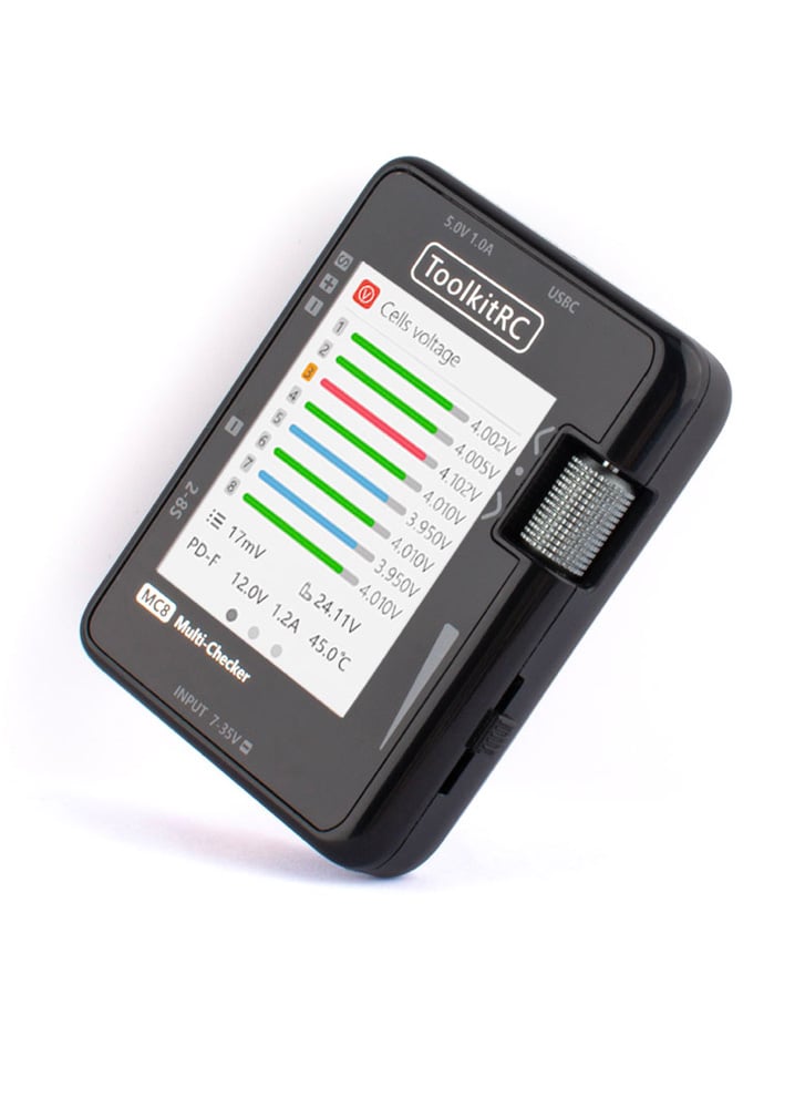 ToolkitRC MC8 Multi-Functional 2-8S Battery Checker