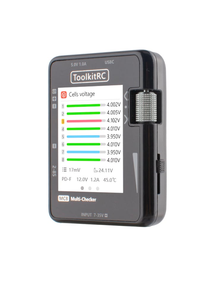 ToolkitRC MC8 Multi-Functional 2-8S Battery Checker