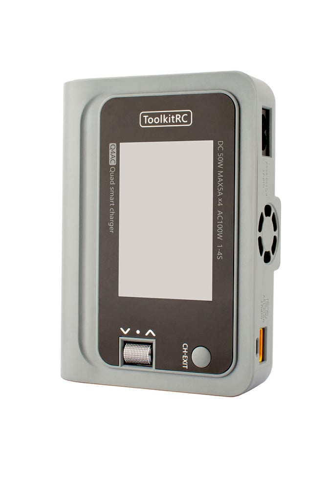 ToolkitRC Q4AC 4x50W AC/DC 1-4S Battery Charger (XT60)
