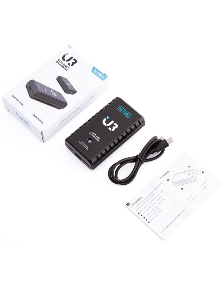 ToolkitRC U3 2.0A 2-3S USB-C LiPo Battery Charger