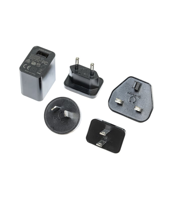 USB 5v 2.5A Power Supply Wall Plug with Interchangeable County Plugs